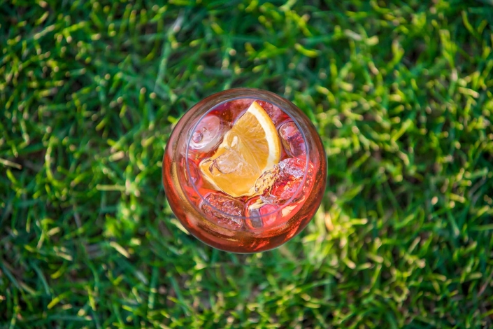 food photography, spritz ripreso dall'alto